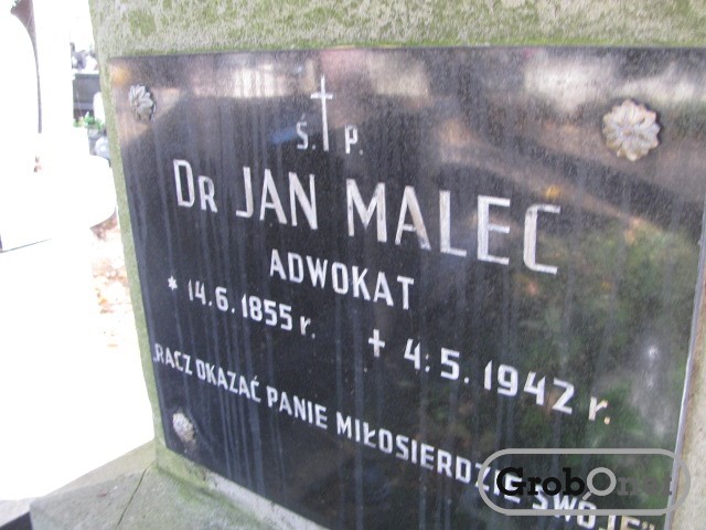 Jan MALEC 1855 Andrychów - Grobonet - Wyszukiwarka osób pochowanych