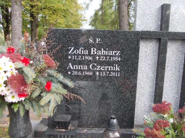 Zofia BABIARZ 1906 Andrychów - Grobonet - Wyszukiwarka osób pochowanych