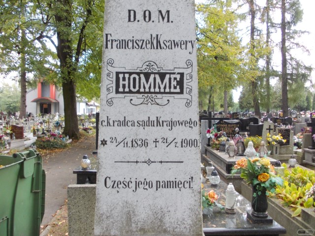 Franciszek Ksawery HOMME 1836 Andrychów - Grobonet - Wyszukiwarka osób pochowanych