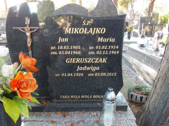 Jadwiga GIERUSZCZAK 1926 Andrychów - Grobonet - Wyszukiwarka osób pochowanych