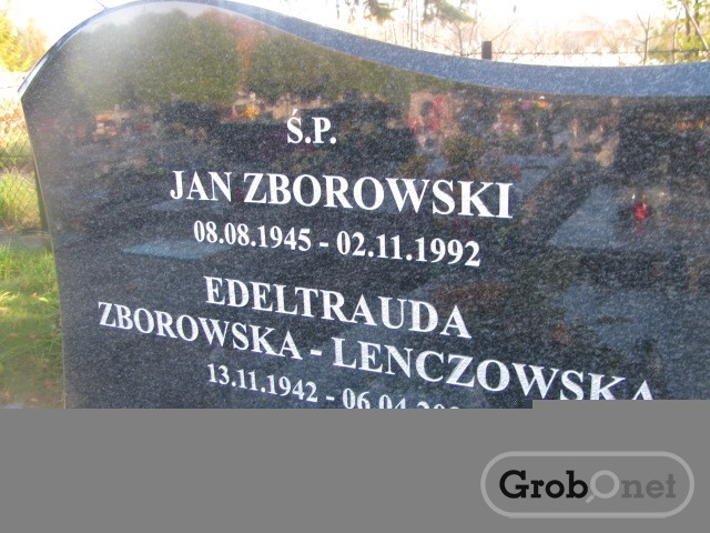 Edeltrauda ZBOROWSKA LENCZOWSKA 1942 Andrychów - Grobonet - Wyszukiwarka osób pochowanych