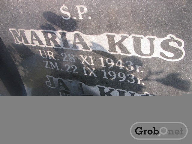 Maria KUŚ 1943 Andrychów - Grobonet - Wyszukiwarka osób pochowanych