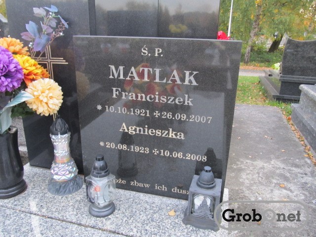 Agnieszka MATLAK 1923 Andrychów - Grobonet - Wyszukiwarka osób pochowanych