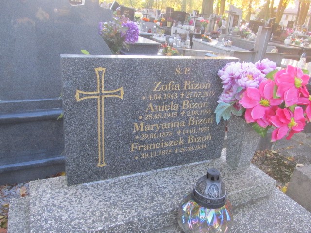 Zofia BIZOŃ 1943 Andrychów - Grobonet - Wyszukiwarka osób pochowanych