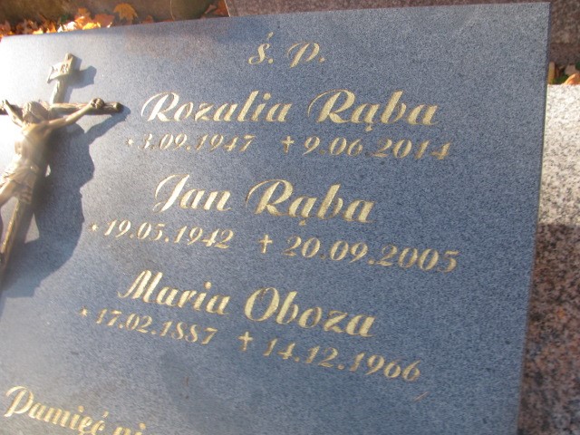 Maria OBOZA 1887 Andrychów - Grobonet - Wyszukiwarka osób pochowanych